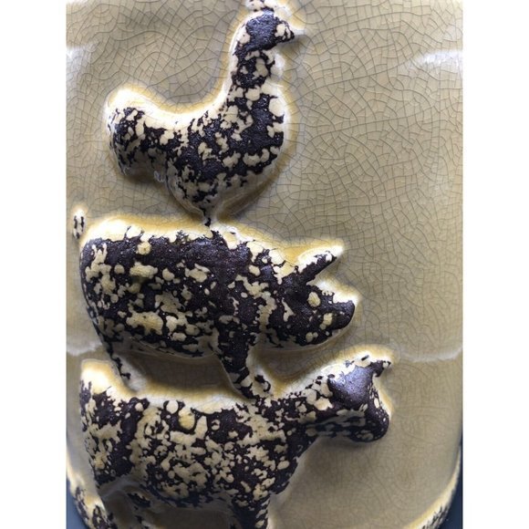 Grayson Lane Yellow Porcelain Modern Farm Animal Decor Jar 8.45”tall - Picture 5 of 6